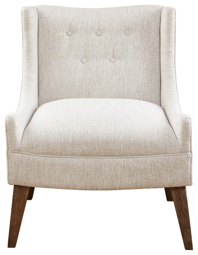 Madison Park Malabar Transitional Lounge Chair with Recessed Arms, Cream