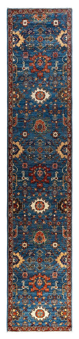 Serapi One-of-a-Kind Hand-Knotted Runner Rug Blue, 2' 8" x 13' 8"