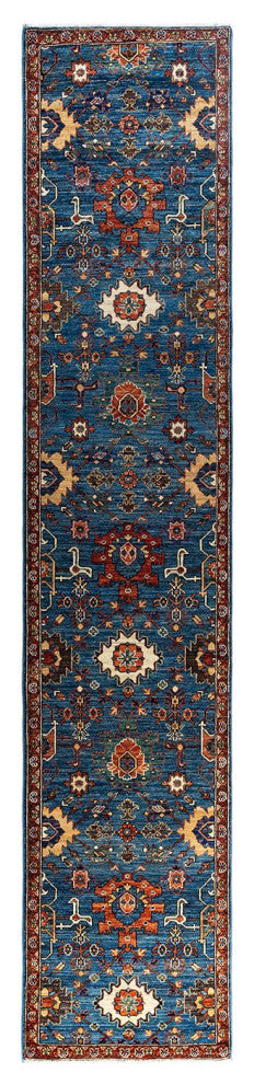 Serapi One-of-a-Kind Hand-Knotted Runner Rug Blue, 2' 8" x 13' 8"
