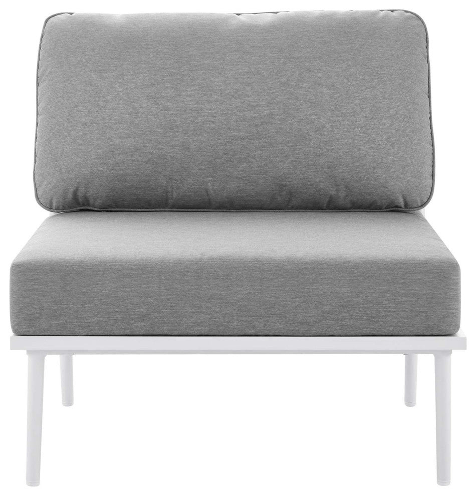 Stance 3 Piece Outdoor Patio Aluminum Outdoor Patio Aluminum Set, White Gray