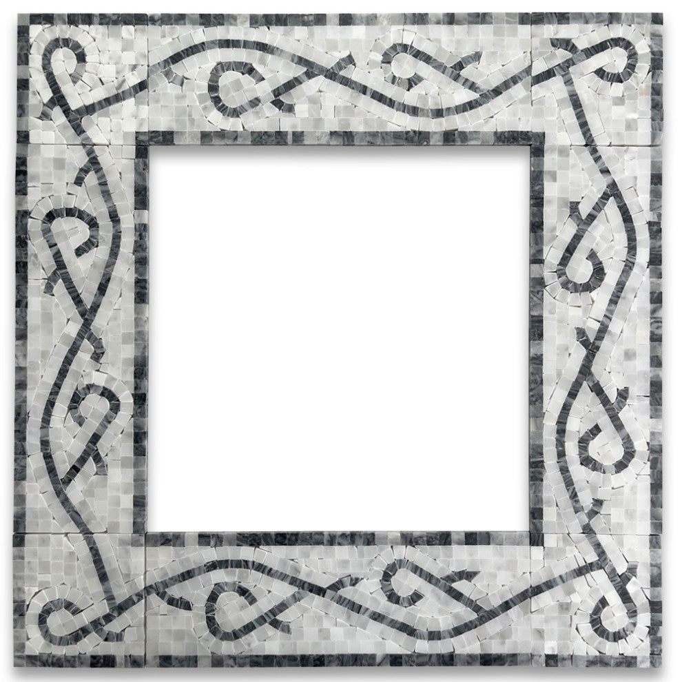 Stretch Bardiglio 4x12 Marble Mosaic Border Listello Tile Honed, 1 piece