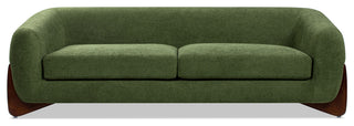 Alpine 90.5" Sherpa Sofa, Moss Green Fleeced Teddy