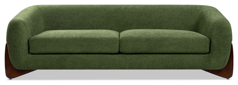 Alpine 90.5" Sherpa Sofa, Moss Green Fleeced Teddy