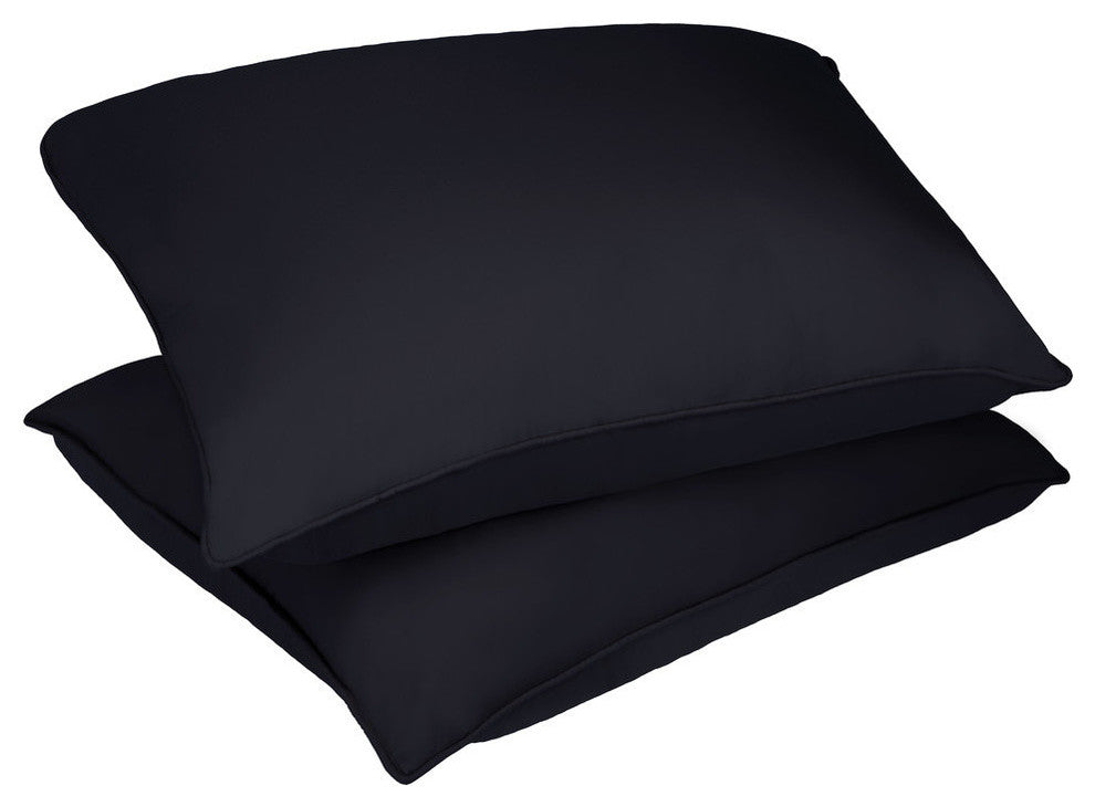 Lotus Home Stain and Water Resistant Microfiber Bed Pillow 2-Pack, Black, Std