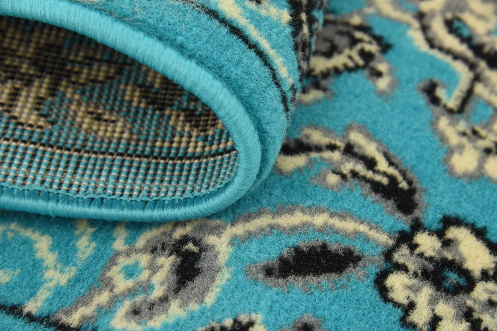 Unique Loom Turquoise Washington Sialk Hill 2' 2 x 8' 2 Runner Rug