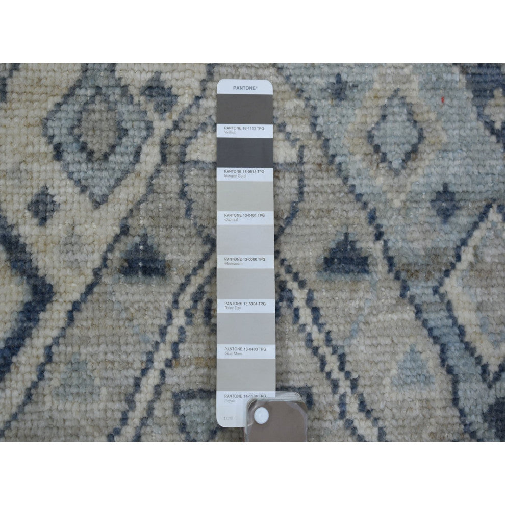 Gray, Extra Soft Wool, Anatolian Village, Hand Knotted, Runner Rug, 2'9"x9'4"