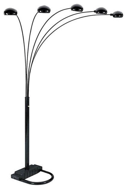 Ore Furniture  84 in. 5 Arms Arch Floor Lamp - Black