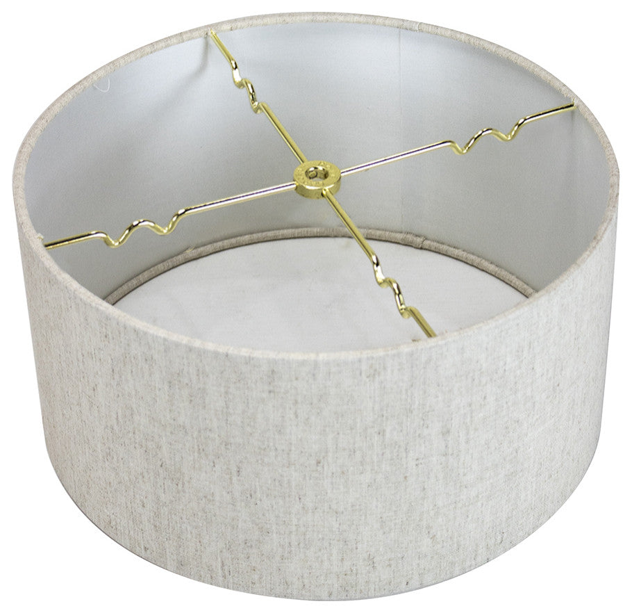 Granite Burlap Hardback Drum Lampshade 16"x16"x9", Textured Oatmeal