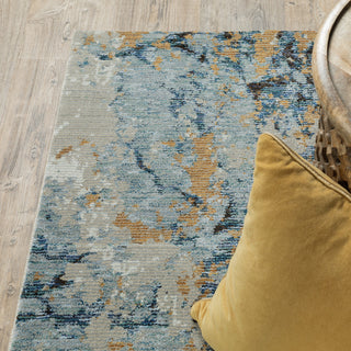Elements Contemporary Abstract Blue/ Gold Area Rug, 3'3"x5'2"