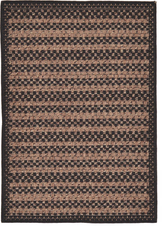 Unique Loom Brown Checkered Outdoor 2'x3' Area Rug