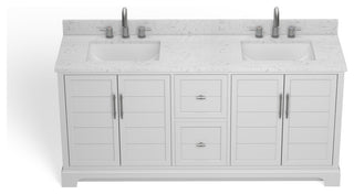 The Thalia Bathroom Vanity, White, 72", Double Sink, Freestanding