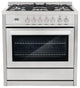 4-Piece, 36" Range, Under Cabinet Range Hood, Dishwasher and Refrigerator