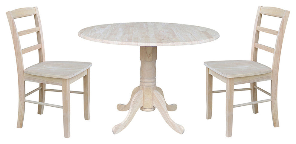 42" Dual Drop Leaf Table With 2 Madrid Chairs