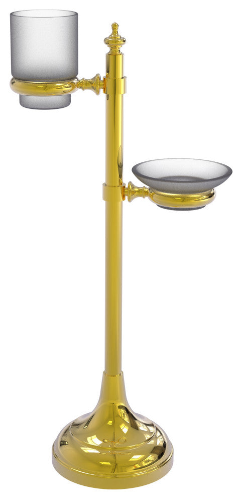 Vanity Top Multi-Accessory Ring Stand, Polished Brass