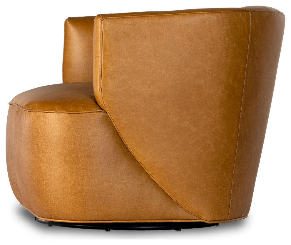 Mila Swivel Chair-Osorno Camel