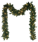 Kurt Adler 9' Pre-Lit Warm White LED Jackson Pine Garland