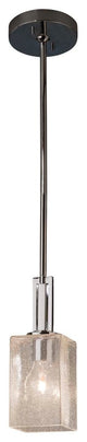 Fusion Era 1-Light Mini-Pendant, Seeded Shade, Chrome, LED