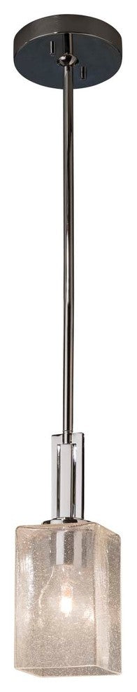 Fusion Era 1-Light Mini-Pendant, Seeded Shade, Chrome, LED