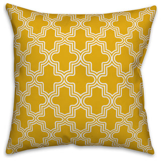Yellow and White Morrocan Tile 20x20 Throw Pillow Cover