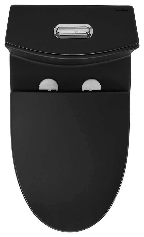 St. Tropez Elongated Toilet, Dual Vortex Flush, Matte Black