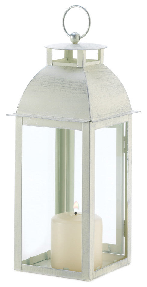 Distressed Ivory Candle Lantern