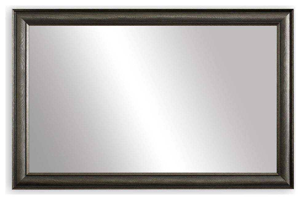 Oxfordshire Framed Wall Mirror, Pewter, 36" X 36"