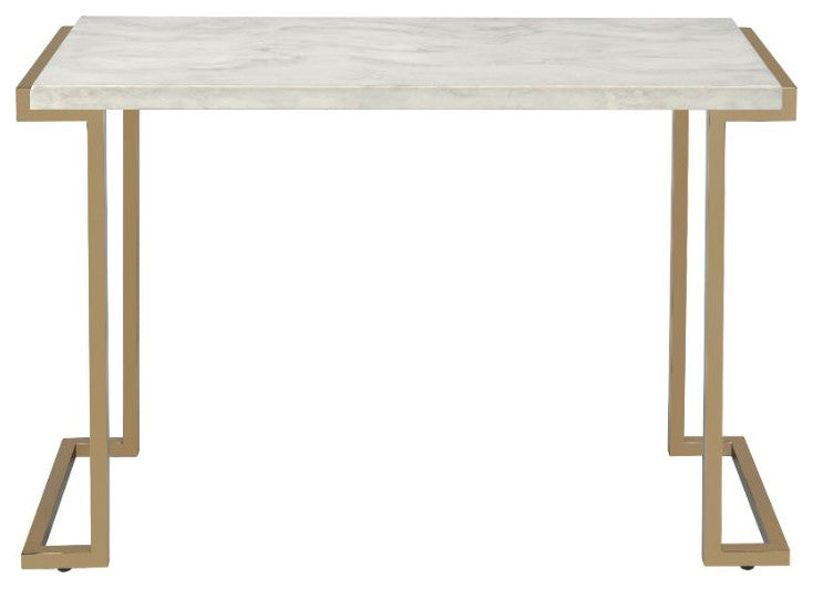 Acme Boice II Sofa Table Faux Marble and Champagne