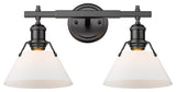 Orwell 2-Light Vanity Light in Matte Black with Opal Glass