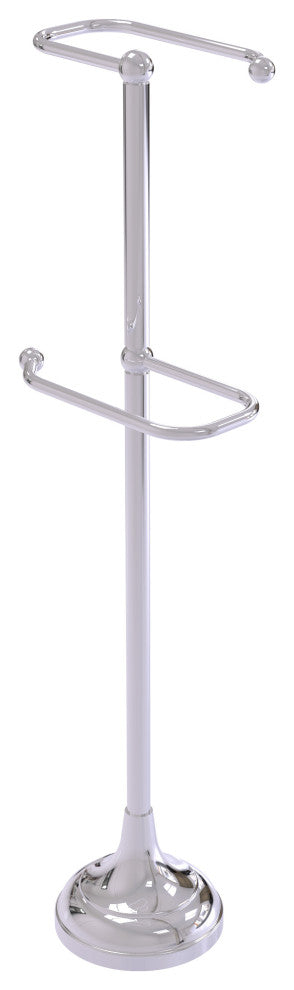 Free Standing Two Roll Toilet Tissue Stand, Polished Chrome