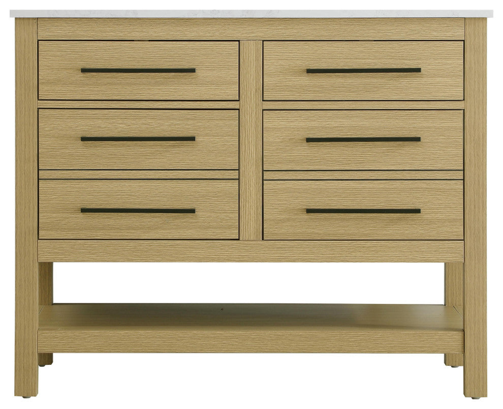 Home Living 42" Single Bathroom Vanity, Honey Brown