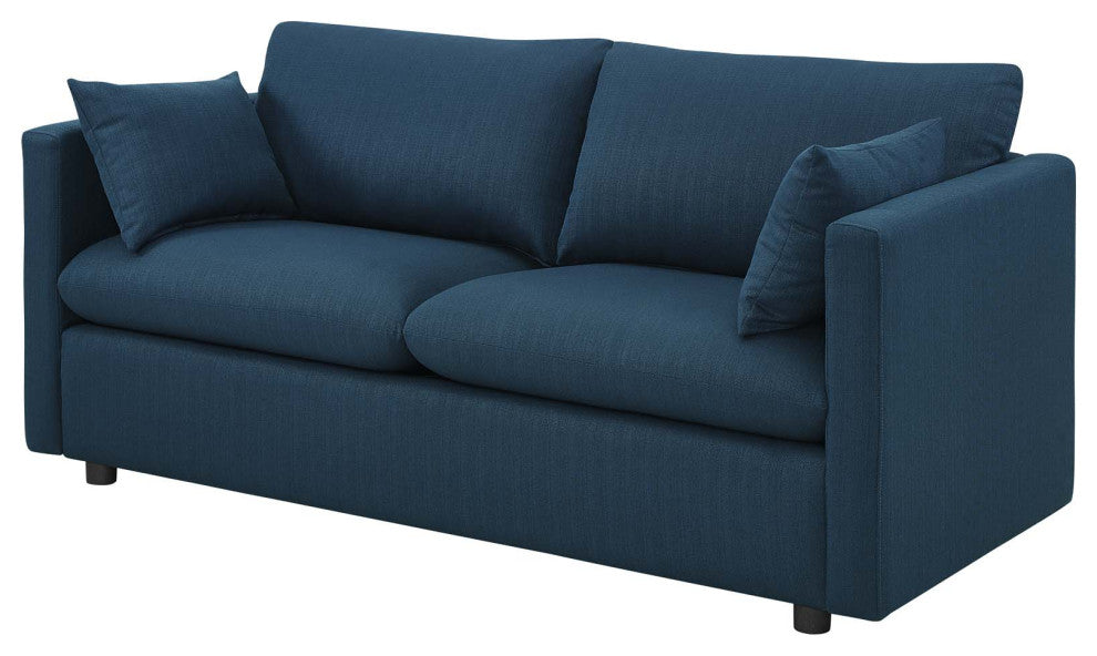 Armchair and Loveseat Sofa Set, Fabric, Navy Blue, Modern, Lounge Hospitality