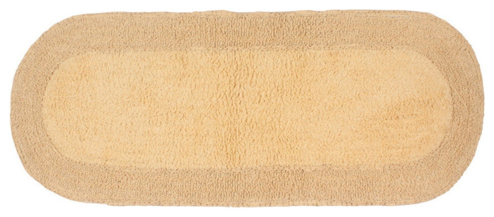 Double Ruffle Collection Bath Rugs Set, 21x54 Runner, Yellow