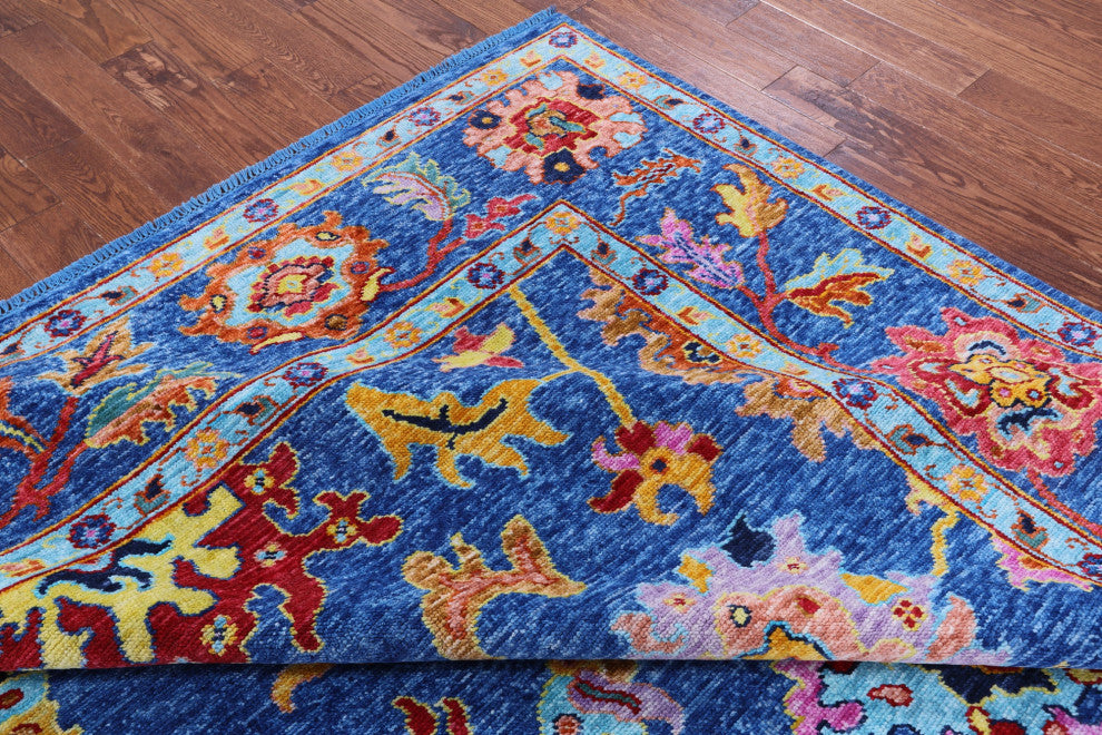 Hand-Knotted Turkish Oushak Wool Rug 9' 2" X 12' 2" - Q14795