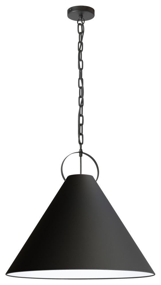 Black Contemporary Pendant With Matte Black Metal