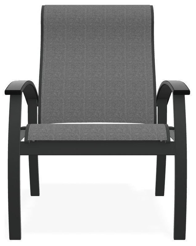 Belle Isle Sling Adjustable Outdoor Dining Chair, Titanium/Graphite
