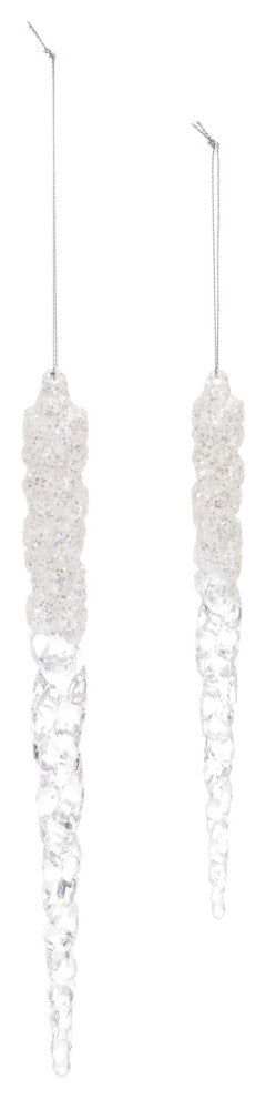 Clear Acrylic Icicle Drop Ornament, 24-Piece Set