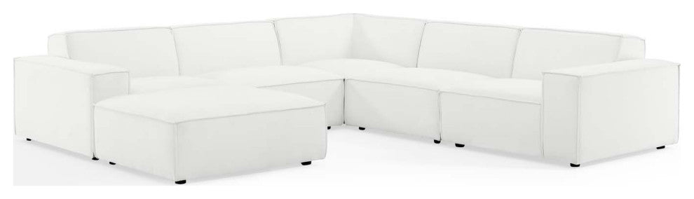 Modular Sectional Sofa Set, White, Fabric, Modern, Lounge Hotel Hospitality
