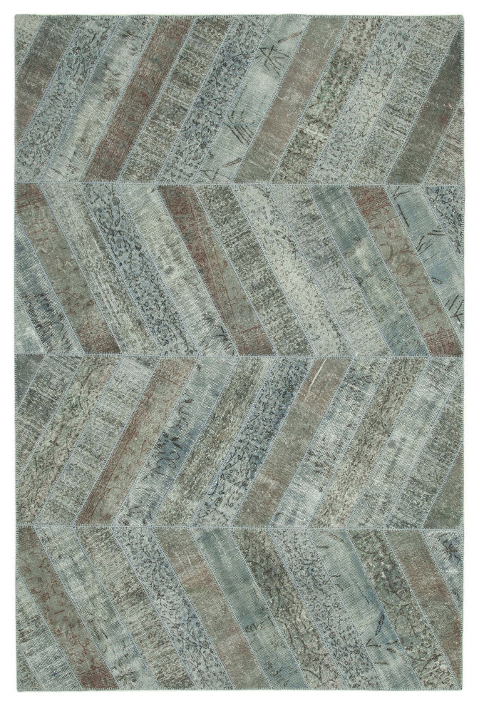 Rug N Carpet - Handwoven Turkish 8' 0" x 12' 0" Unique Patchwork Area Rug