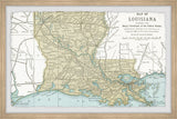 "Louisiana State Map" Framed Painting Print, 36x24