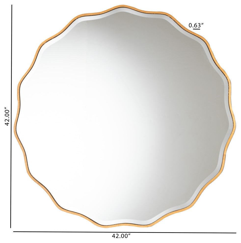 Weston Modern Glam and Luxe Antique Goldleaf Finished Wood Accent Wall Mirror