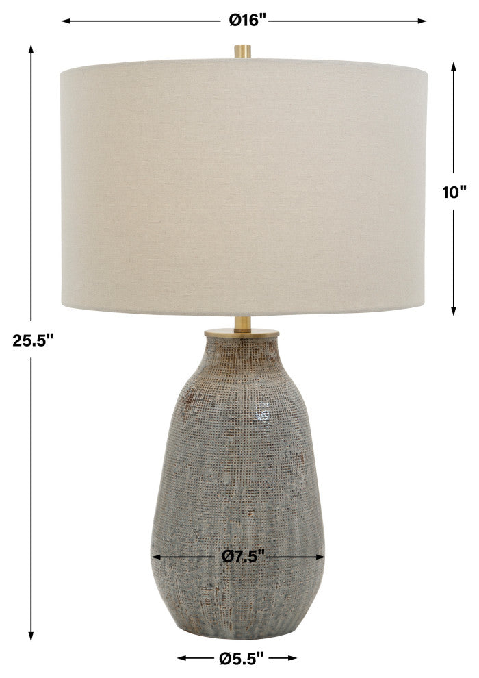 Uttermost Monacan Gray Textured Table Lamp