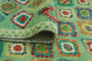 Balochi Areez Green/Ivory Rug, 3'4 x 4'9