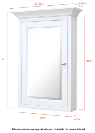 Newport Wall-Mounted Medicine Cabinet, White