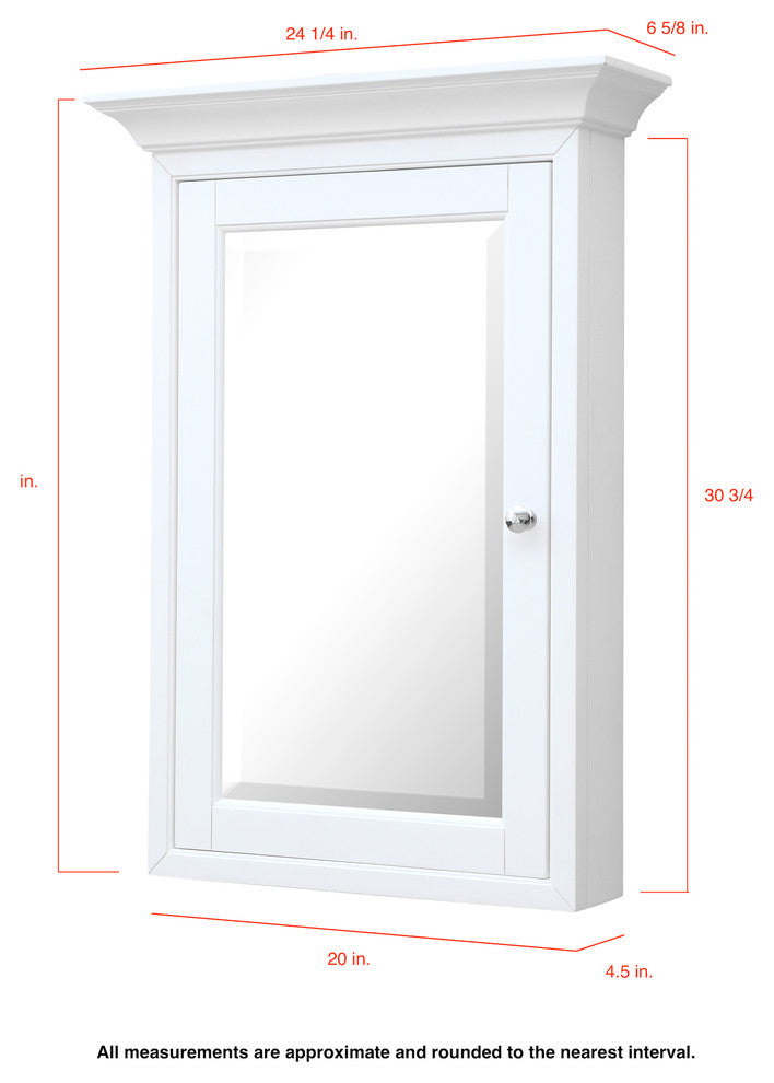 Newport Wall-Mounted Medicine Cabinet, White