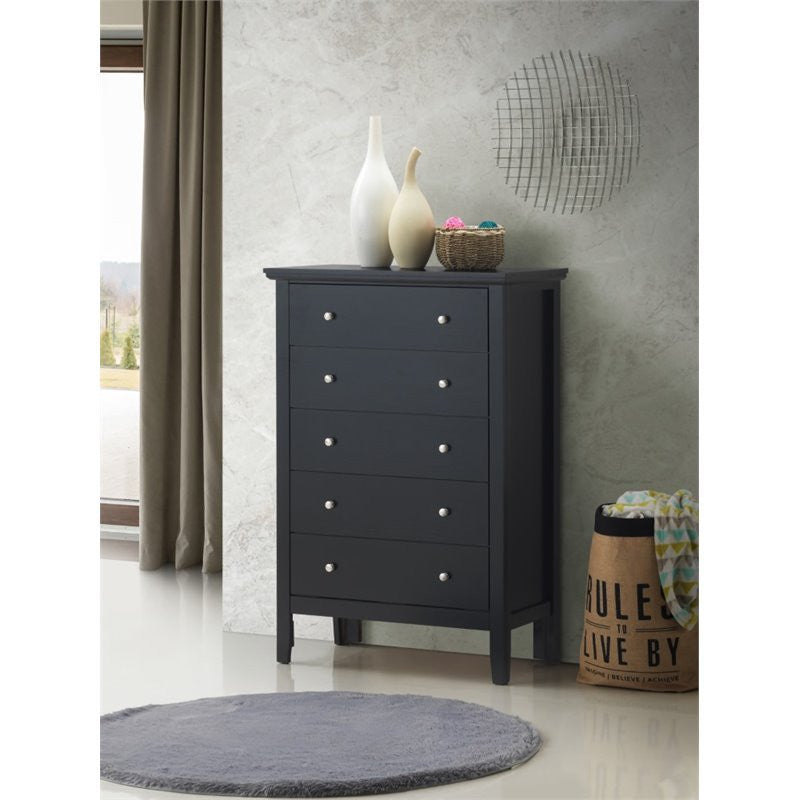 Glory Furniture Primo 5 Drawer Chest in Black
