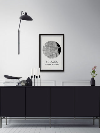 "Chicago Coordinates" Framed Painting Print, 16x24