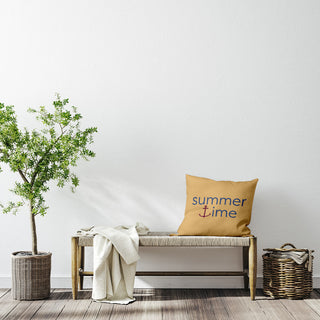 Summer Time Anchored Polyester Indoor Pillow, Nautical Navy, 20"x20"