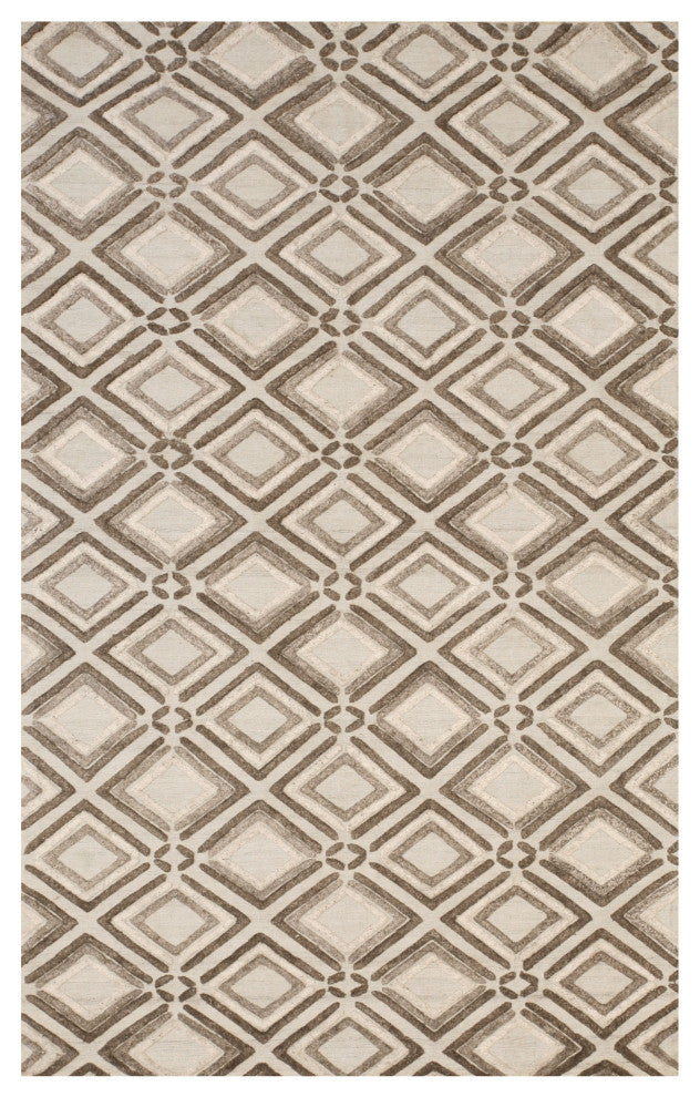 Beige Contemporary Geometric Raga Area Rug