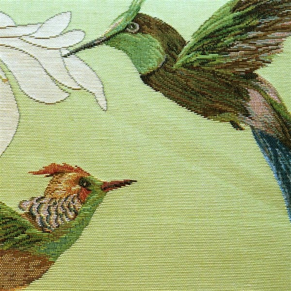 Pillow Decor - Hummingbirds Green French Tapestry Throw Pillow