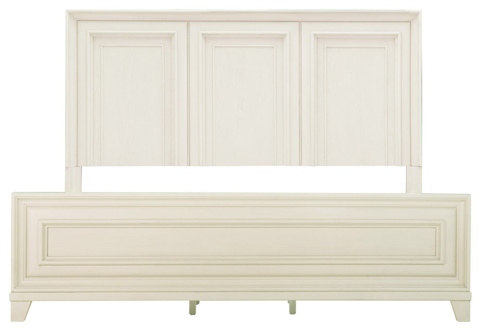 Montauk Weathered White King Panel Bed